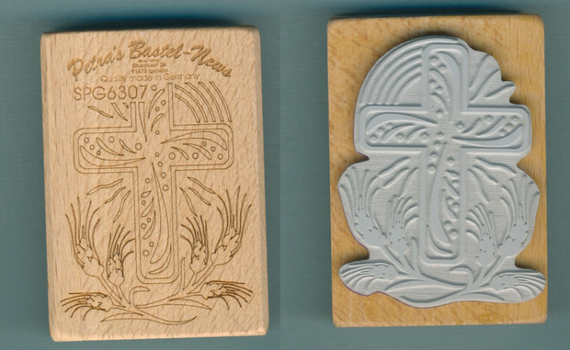 SPG6307 Stempel Kreuz mit Ähren 5x7cm