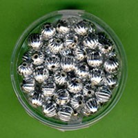 081606914 Wachsperlen Rillenperlen 6mm silber 60 Stück