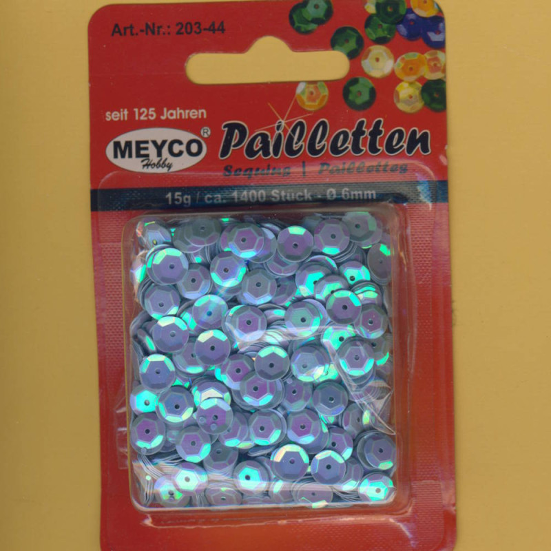 20344 Pailletten gewölbt 6mm eisblau irisierend 15g
