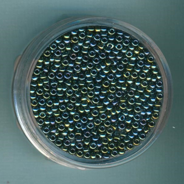 590456 Miyuki Rocailles 2,2mm grün metallic iris 12g