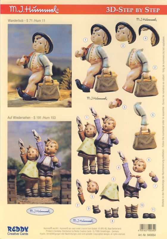 949064 3D Motivbogen A4 Hummel Wanderbub