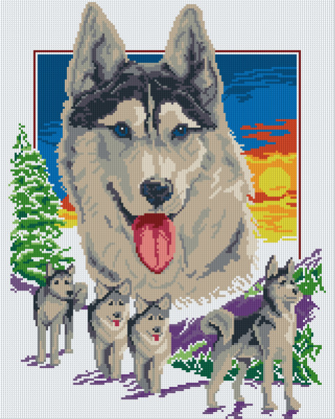 816020 Pixelhobby Set Huskyfamilie