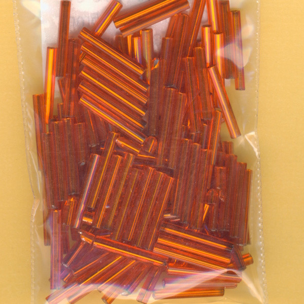 569815 Glasperlen Stifte 15mm orange silbereinzug 15g