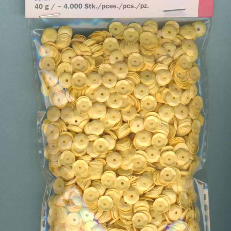 1026807 Pailletten gewölbt 6mm gelb 40g