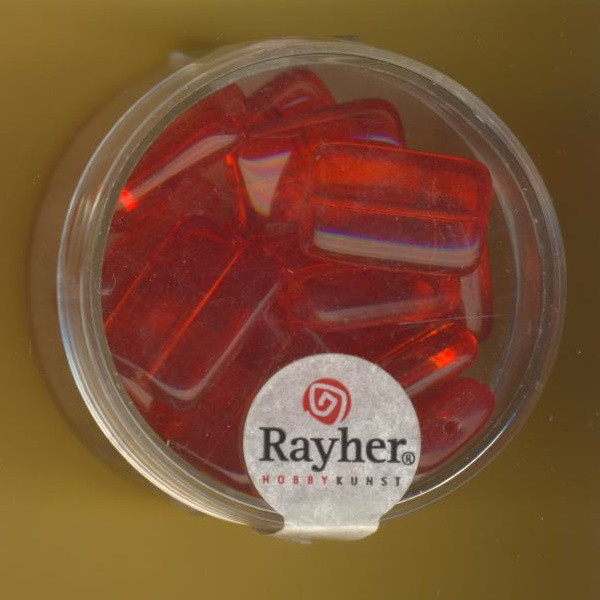 14429210 Glasperlen Rechteck 15x10mm orange 16 Stück