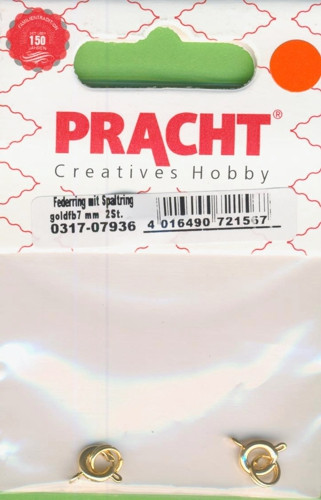 0317-07936 Federring mit Spaltring 7mm gold 2 Stück