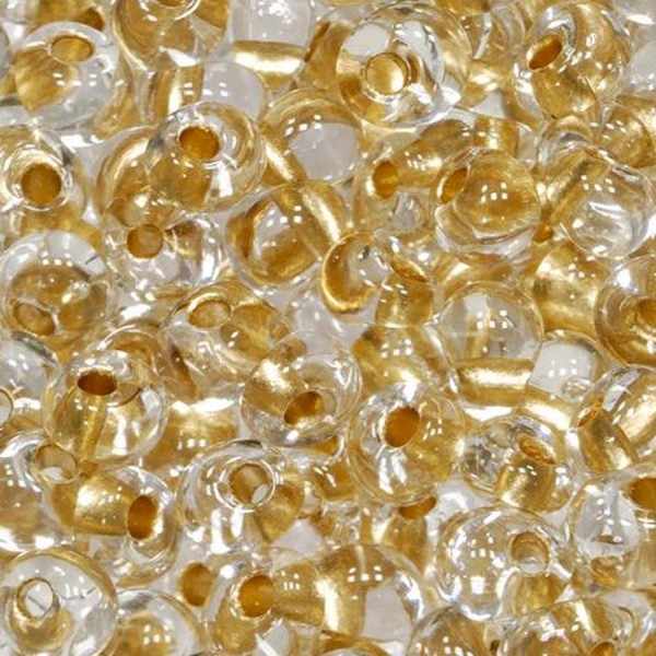 Rocailles Tropfen kristall-gold 3,5x3,9mm 15g