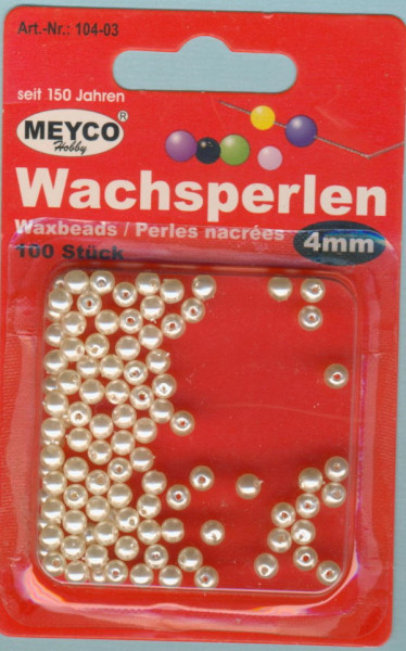 10403 Wachsperlen 4mm champagner 100 Stück in Packung