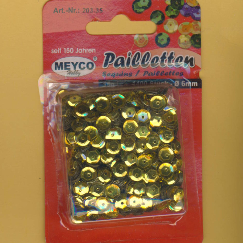 20335 Pailletten gewölbt 6mm gold 15g