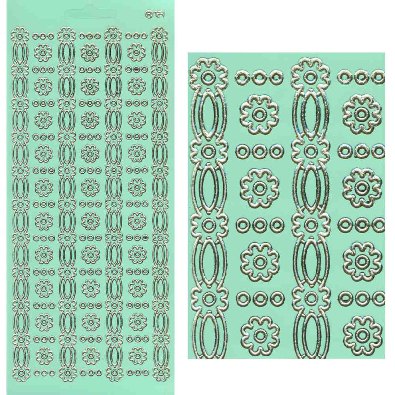cl724hg Sticker Ornamentborte 8 hellgrün gold
