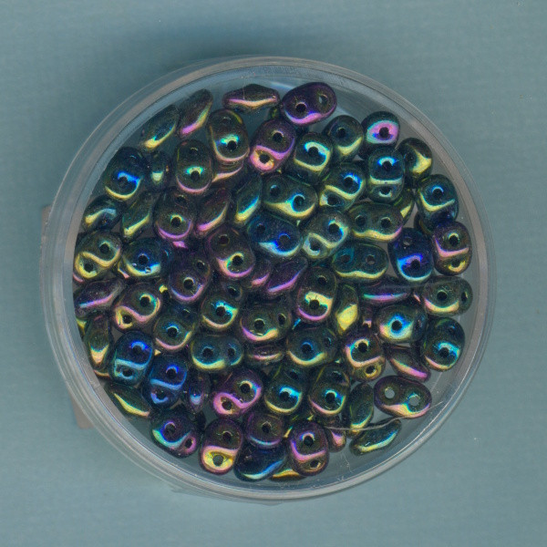 30721455 Super Duo Perlen 2,5x5mm grün iris 8g