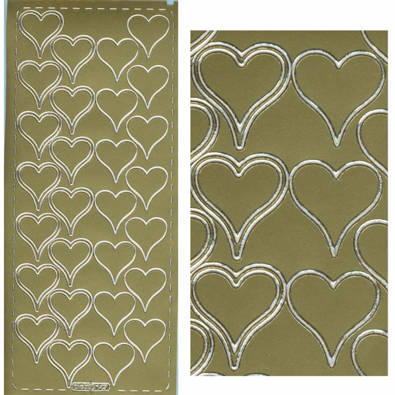 pu147g Sticker Herzen 8 gold