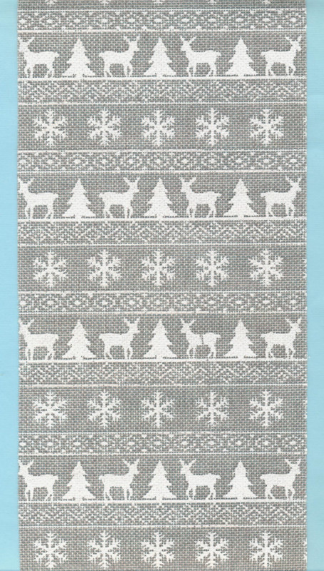 3980822 Stoff Leinenoptik Weihnachten grau
