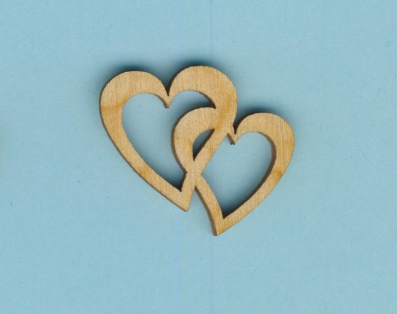 Holz-Deko Doppelherz 30mm