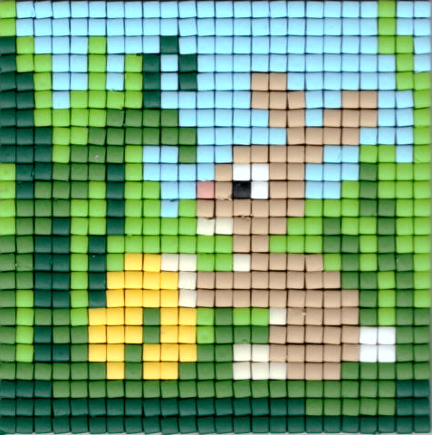 77679 Pixelhobby Set kleine Basisplatte Osterhase mit Ei 1