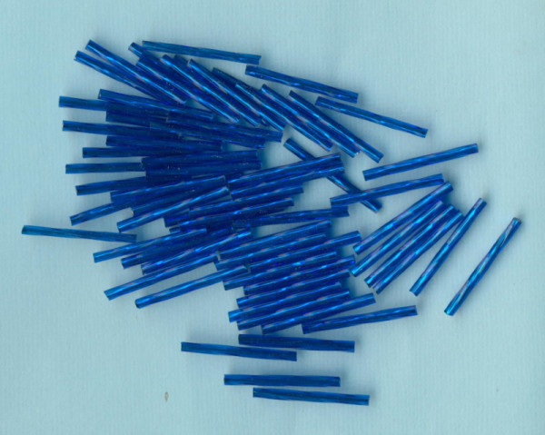 75062 Glasstifte 25mm blau Silbereinzug gedreht 12g