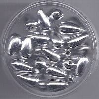 080210914 Wachsperlen Tropfen 6x10mm silber 30 Stück