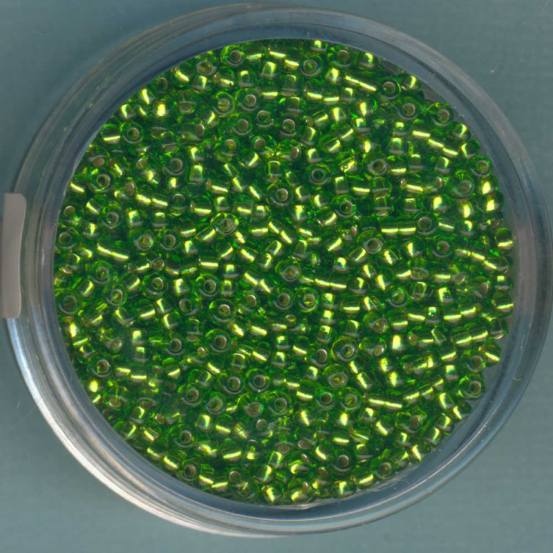 9352-114 Rocailles 2mm lindgrün Silbereinzug 17g