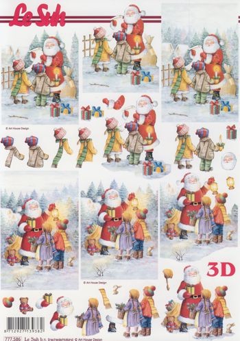 777586_3D-Motivbogen-Weihnachtsmann-mit-Kinder