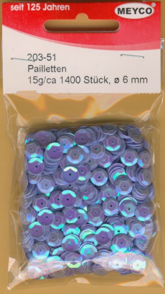 20351 Pailletten gewölbt 6mm hellblau irisierend 15g