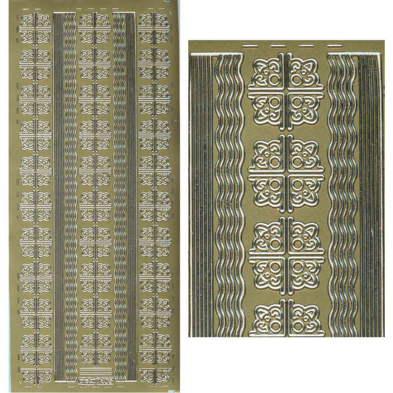 pu405g Sticker Ecken und Linien 5 gold