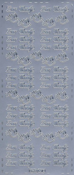 pu419s Sticker Zur Taufe 2 silber