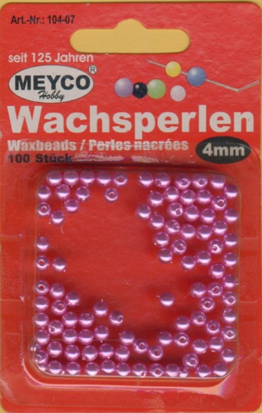 104-07 Wachsperlen 4mm pink 100 Stück