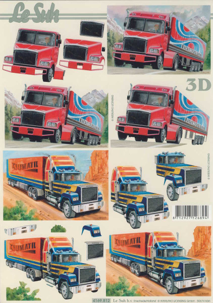 4169812 3D Motivbogen A4 Trucks 2