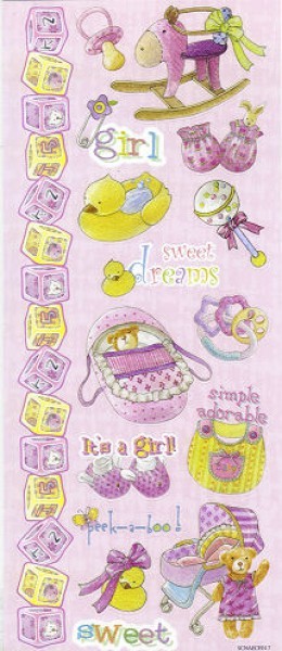 hf3451325 Embossed Glitzer-Sticker Baby Girl