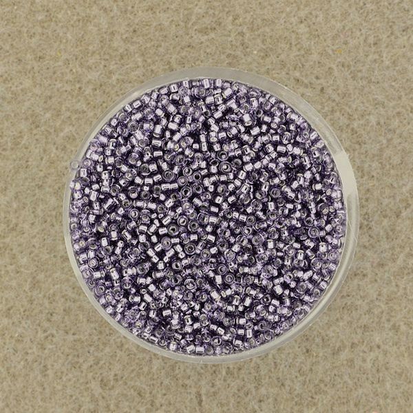 Miyuki Rocailles 1,5mm lila Silbereinzug