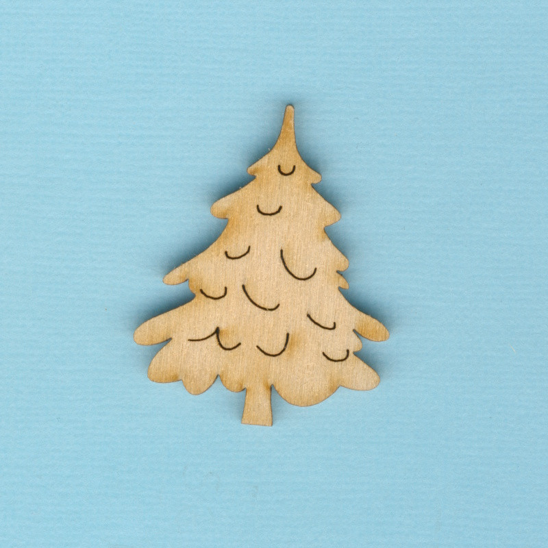 wth1004 Holz Deko Wintertanne breit 4cm