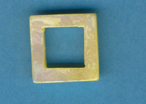 120515116 Perlmutt Viereck flach 20mm gelb irisierend