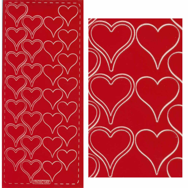 pu147r Sticker Herzen 8 rot