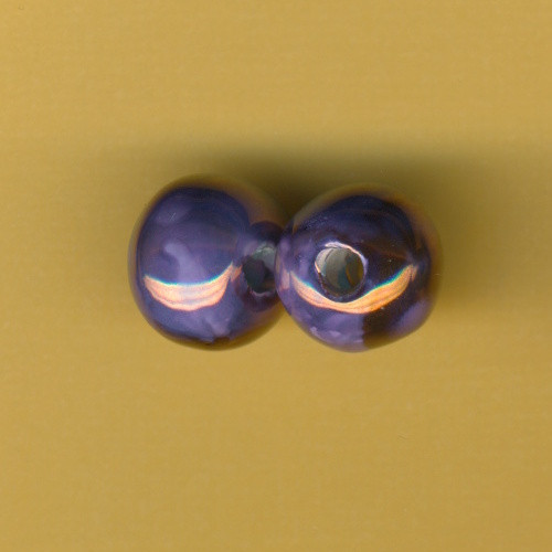 455012181 Keramikperle 13mm flieder kupfer