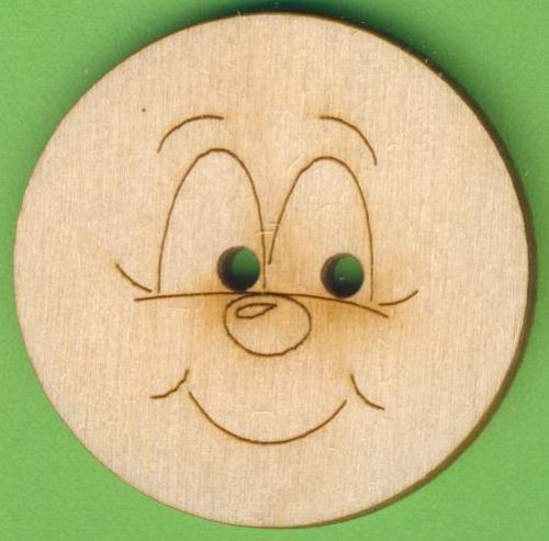 buh0740 Holzknopf Gesicht Design 5 4cm