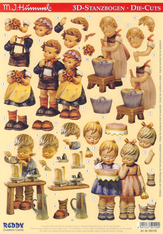 950109 3D Stanzbogenset M I Hummel Kuchen backen