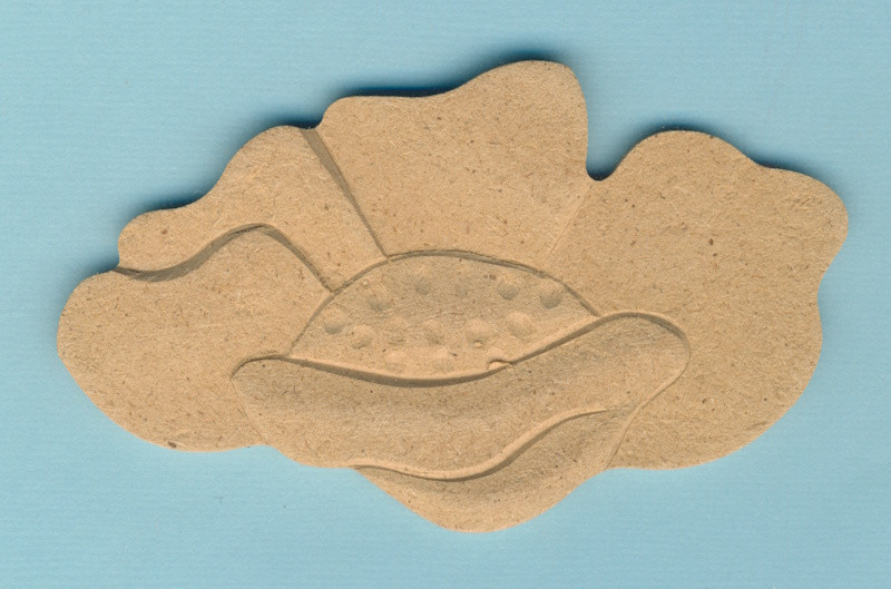 078680014 Holz Dekor Mohnblüte 5-Blatt 10,5x6cm