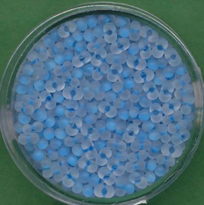 964404574 Mini Farfalle Perlen 2x4mm kristall blau matt 17g