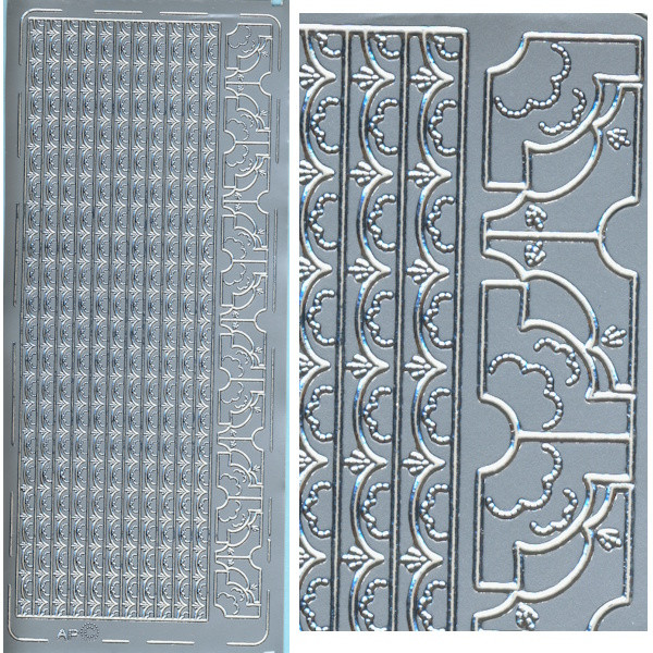 pu135s Sticker Ornamentborte 14 silber