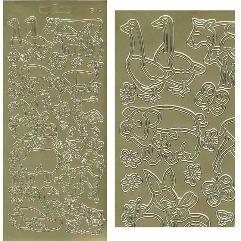 cl112g Sticker Bauernhof gold