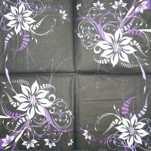 Serviette Blumenornamente