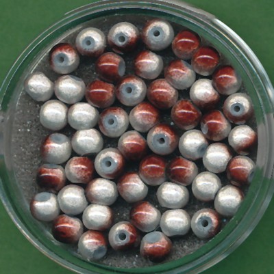 073304494 Miracle Beads 4mm braun-weiß 50 Stück