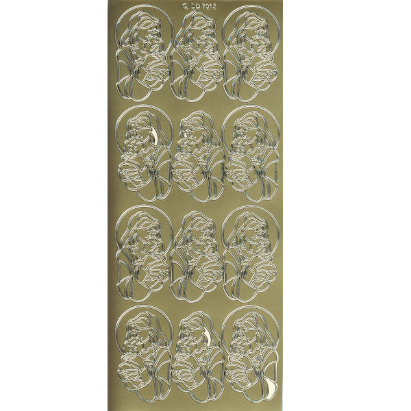 cl7015g Sticker Maria mit Kind 2 gold