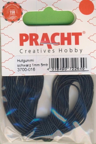 Hutgummi 1mm schwarz 5m