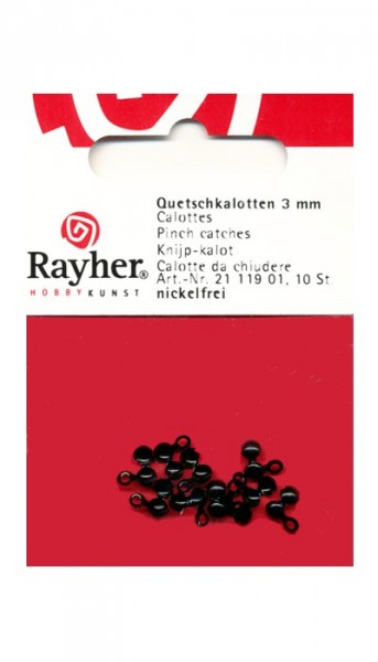 Quetschkalotten 3mm schwarz