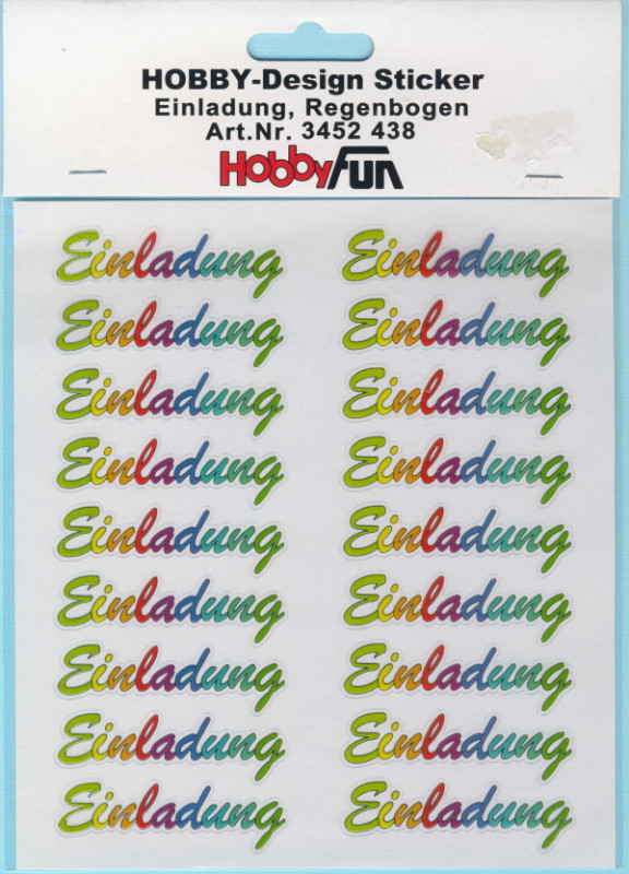 3452438 Hobby Design Sticker Einladung Regenbogen