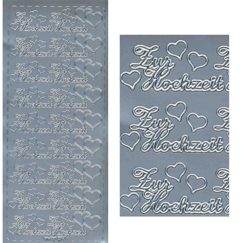 pu274s Sticker Zur Hochzeit 2 silber