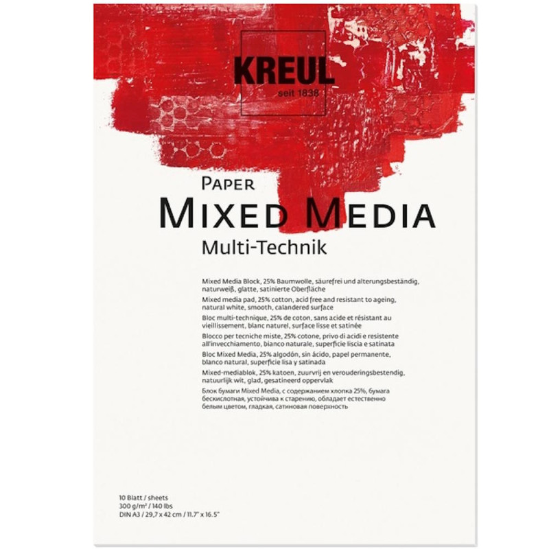 69022 Kreul Paper Mixed Media A3 10 Blatt