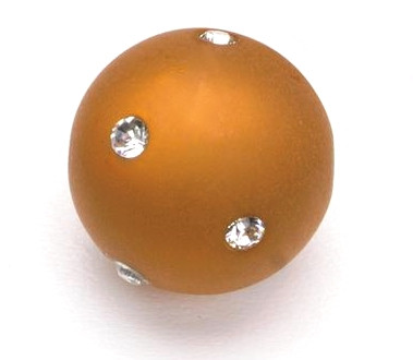 6091458 Polarisperle 14mm mit Swarovski-Strass braun