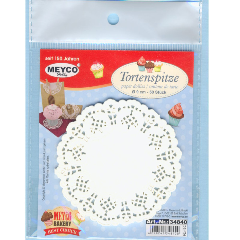 34840 Tortenspitze creme 9cm 50 Stück